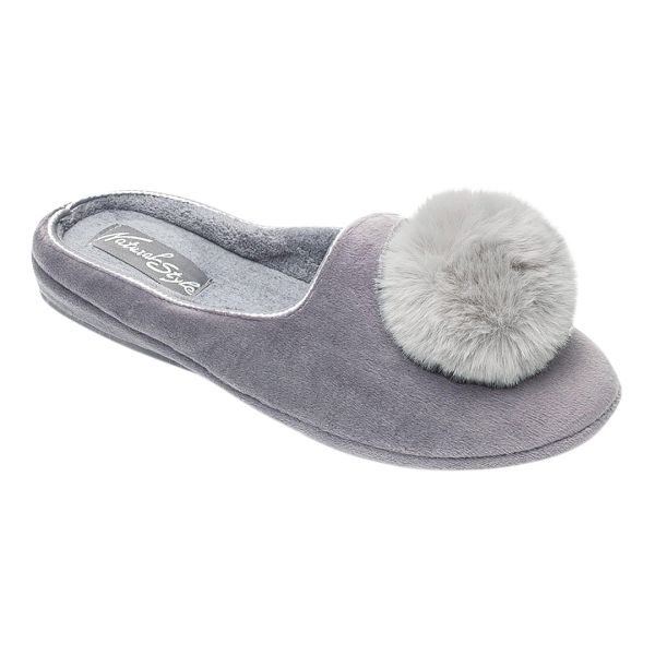 Szare pantofle damskie Natural Style NS-268 – lekkie kapcie domowe EVA KOMFORT