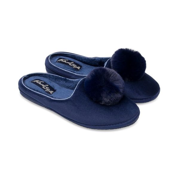 Granatowe pantofle damskie Natural Style NS-268 – lekkie kapcie domowe EVA KOMFORT