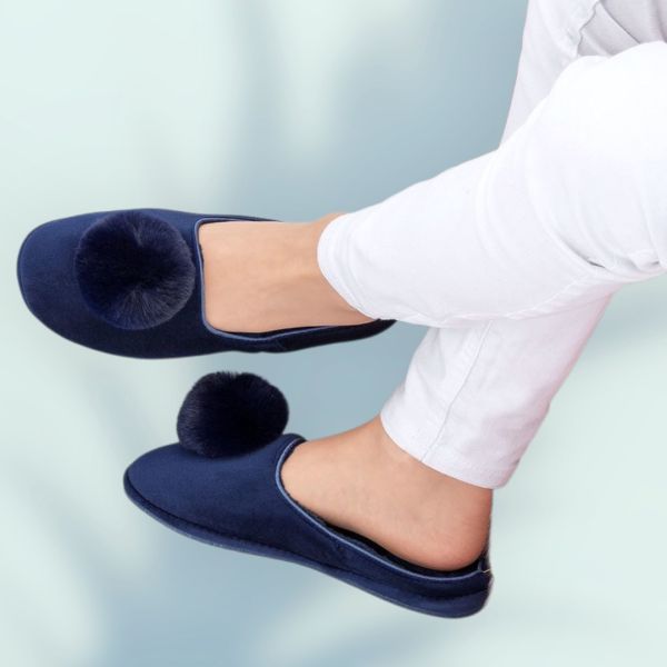 Granatowe pantofle damskie Natural Style NS-268 – lekkie kapcie domowe EVA KOMFORT