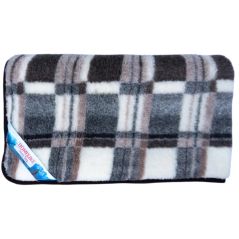 Koc wełniany krata brąz 160x200