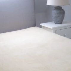 Koc wełniany ecru gładki 160 x200