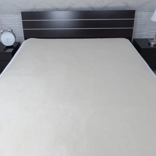 Koc wełniany ecru gładki 160 x200