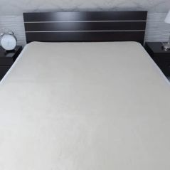 Koc wełniany ecru gładki 160 x200