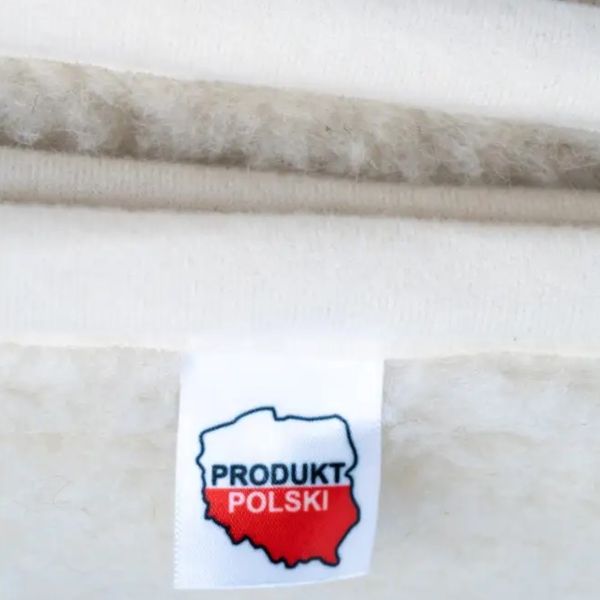 Koc wełniany ecru gładki 160 x200