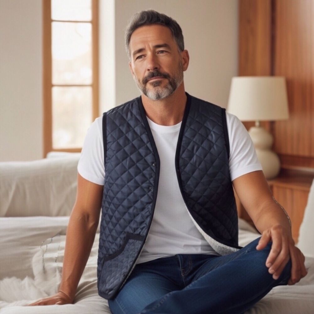 Kamizelka wełniana ocieplacz czarna pikowana EL-001