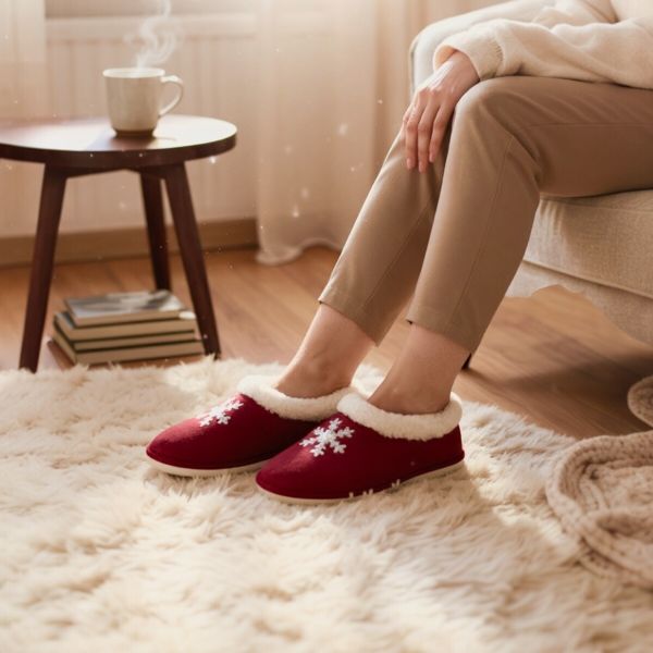 Kapcie damskie pantofle domowe Natural Style NS081-bordo