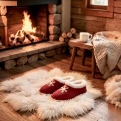 Kapcie damskie pantofle domowe Natural Style NS081-bordo