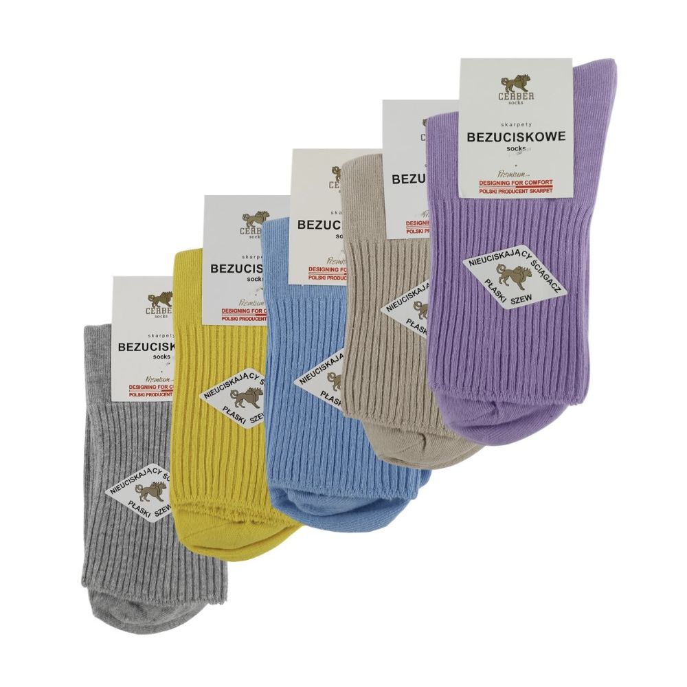 Skarpety bezuciskowe 5 par damskie – mix kolorów | wygodne, PREMIUM