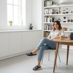 Pantofle damskie Natural Style NS-008 – kapcie domowe bawełniane, lekkie i wygodne klapki na lato