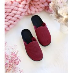 Style NS-709 bordowe – lekkie kapcie domowe PU