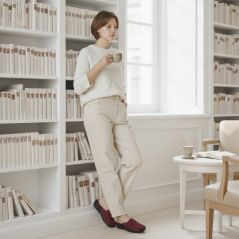 Style NS-709 bordowe – lekkie kapcie domowe PU