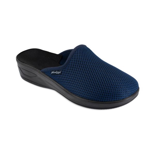 Pantofle damskie Natural Style NS-709 granatowe – lekkie kapcie domowe PU